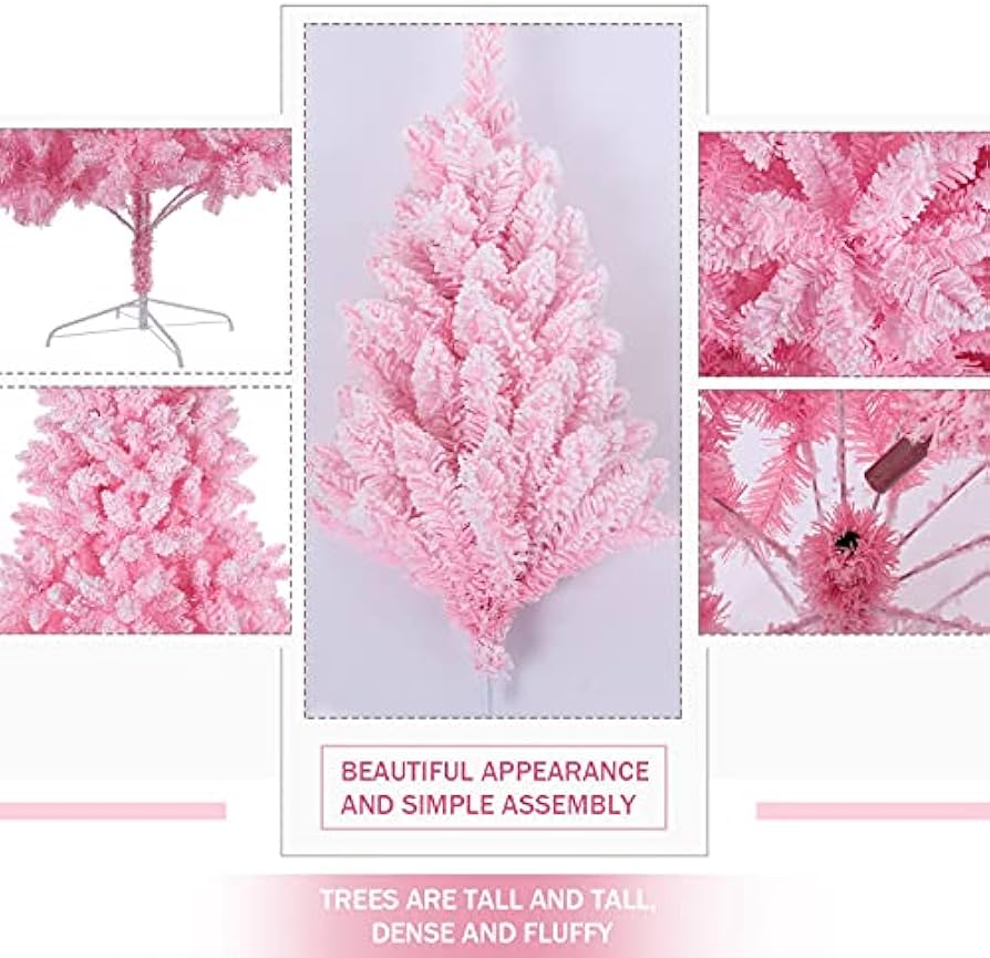 Amazon.co.jp: ピンクのクリスマスツリー 8フィート 人工雪フロック